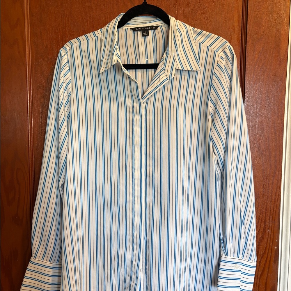 Zac & Rachel Women’s Blue and White Striped Shirt